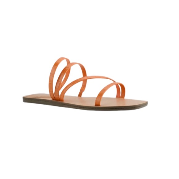 Marc Fisher Orange Croc-Embossed Bonina Sandal - Picture 1 of 5